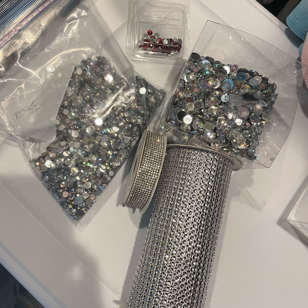 Silver Rhinestone Crafting Set
